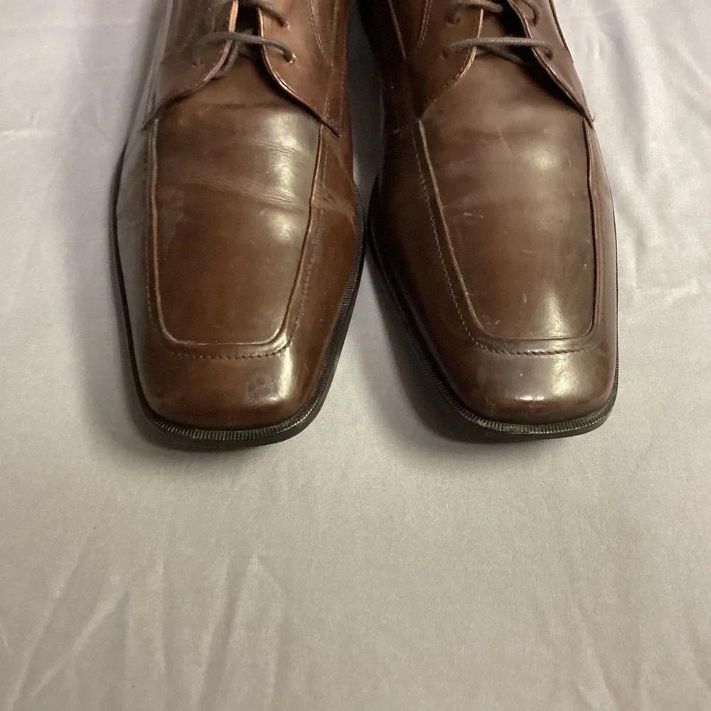 Florsheim Brown Leather Dress Shoes Square Toe‎ Oxfords Lace Up 9.5 D